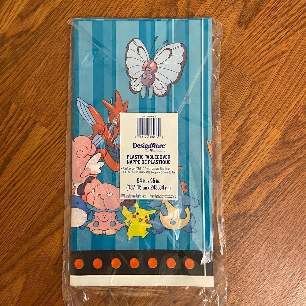 NEW Nintendo Pokémon Plastic Table Covering Tablecloth Y2K Vintage Birthday